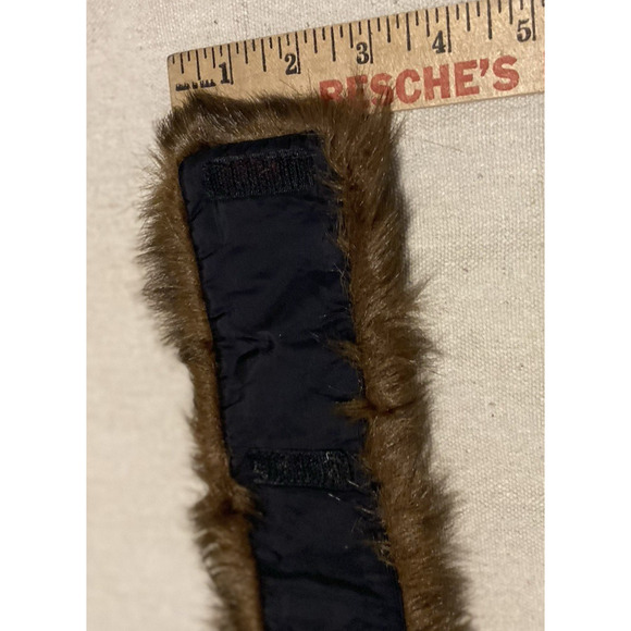 Vtg Detachable Faux Fur Collar Brown Fur Neck Warmer Scarf Wrap Hood Trim 24.5" - Picture 8 of 8